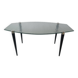 Table à manger vintage italienne en verre, 1990