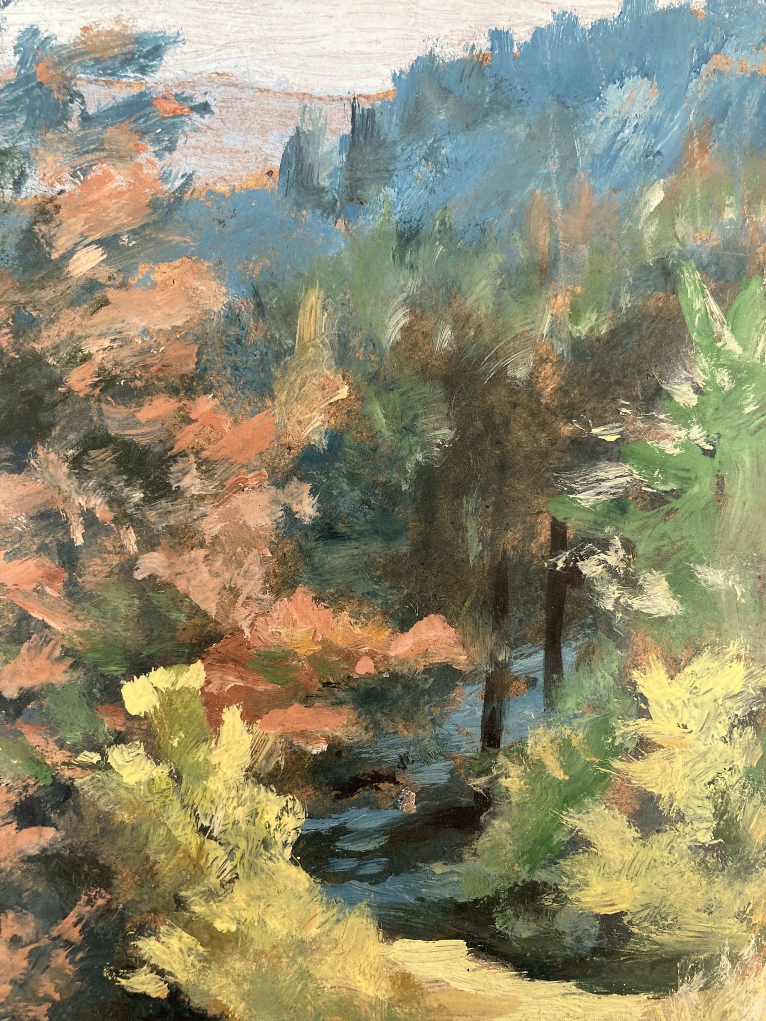 Oil on vintage panel signed