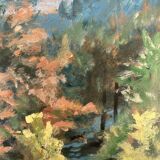 Oil on vintage panel signed
