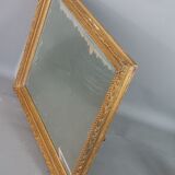 Old frame with keys, gilded stucco wood, pearl frieze 46x38 cm, foliage 40.3x32.1 cm + SB glass