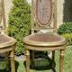 Paire de chaises bois doré & cannage style Louis XVI