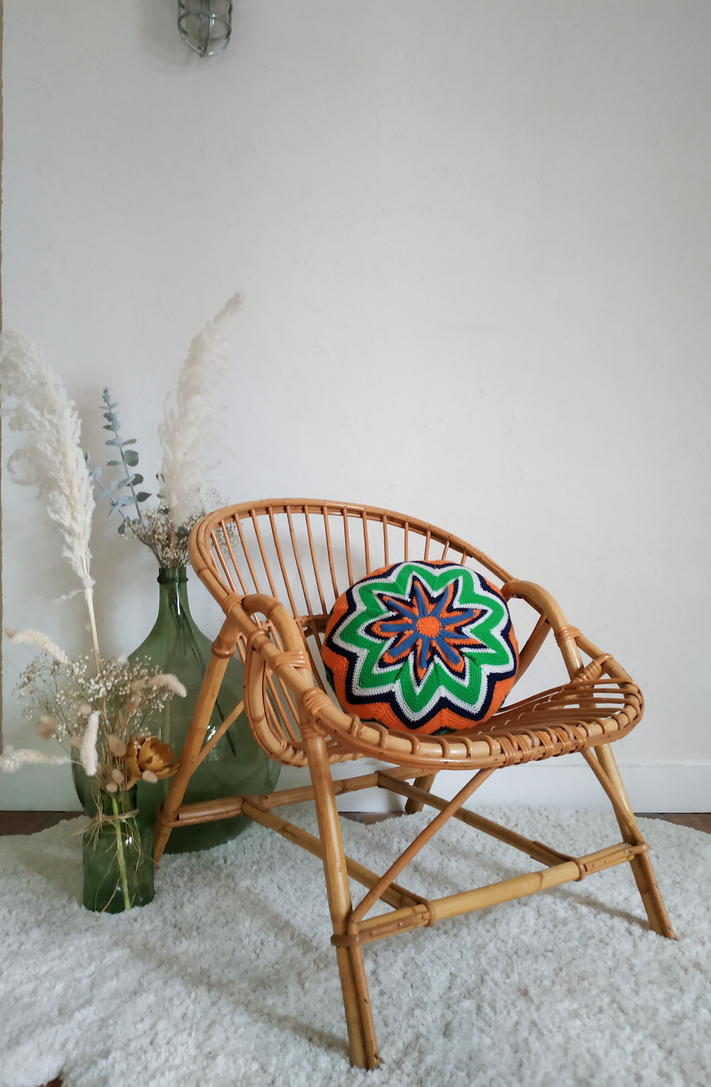 Adult chair shaped rattan basket