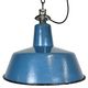 Industrial Blue Enamel Factory Lamp with Cast Iron Top, 1960s
