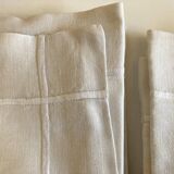 Pair of pillowcases of linen canvas trousseau 1960 modernist reserve linen