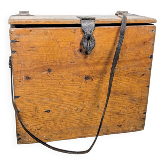 Old wooden and leather craft box
