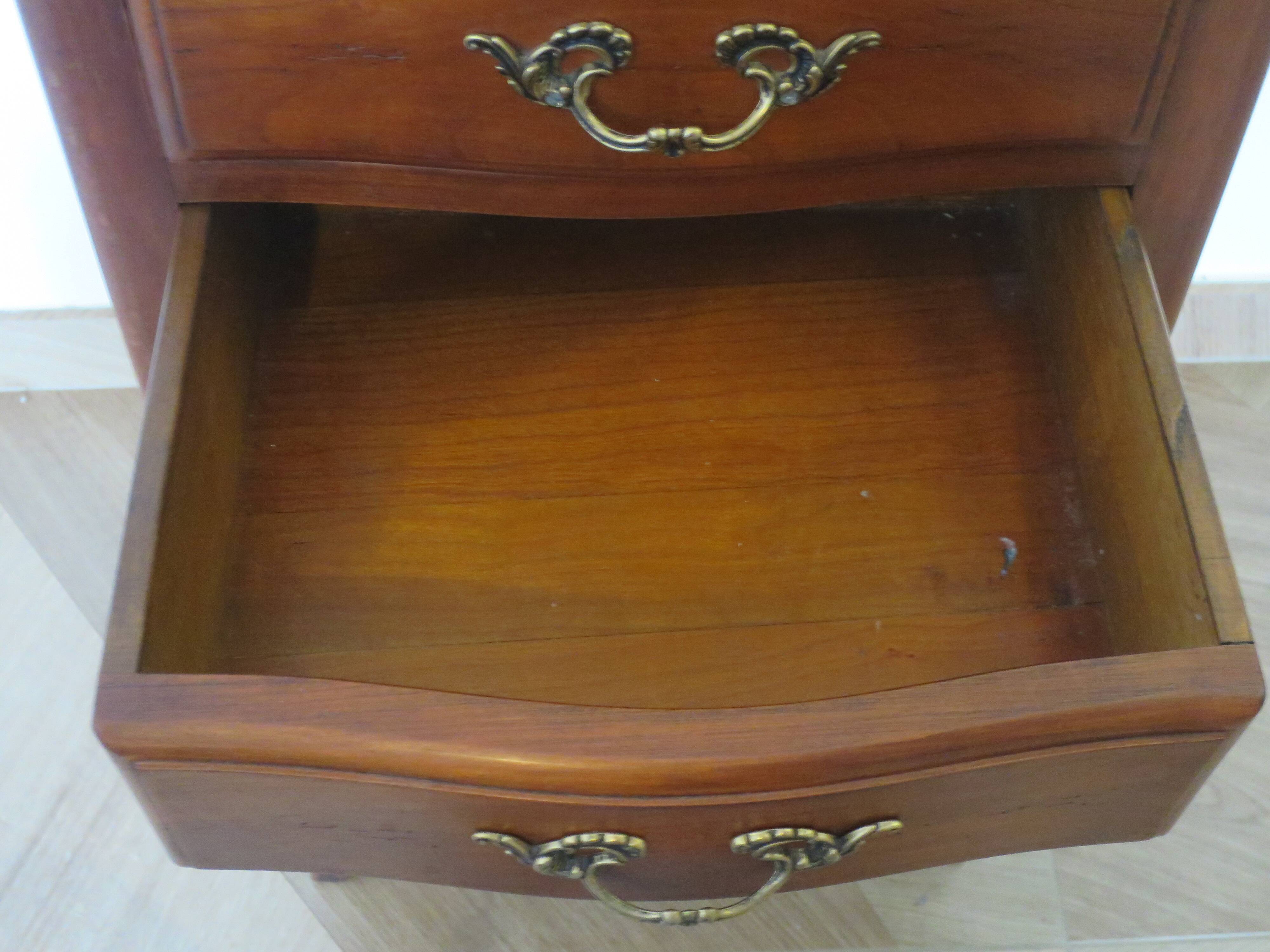 Small weekly organizer - small chest of drawers - 5 drawers - Louis XV style - cherry color