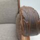 1950s, Danish armchair, furniture wool, solid carved oak wood.