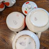 Granite mug, pitcher and sugar bowl set