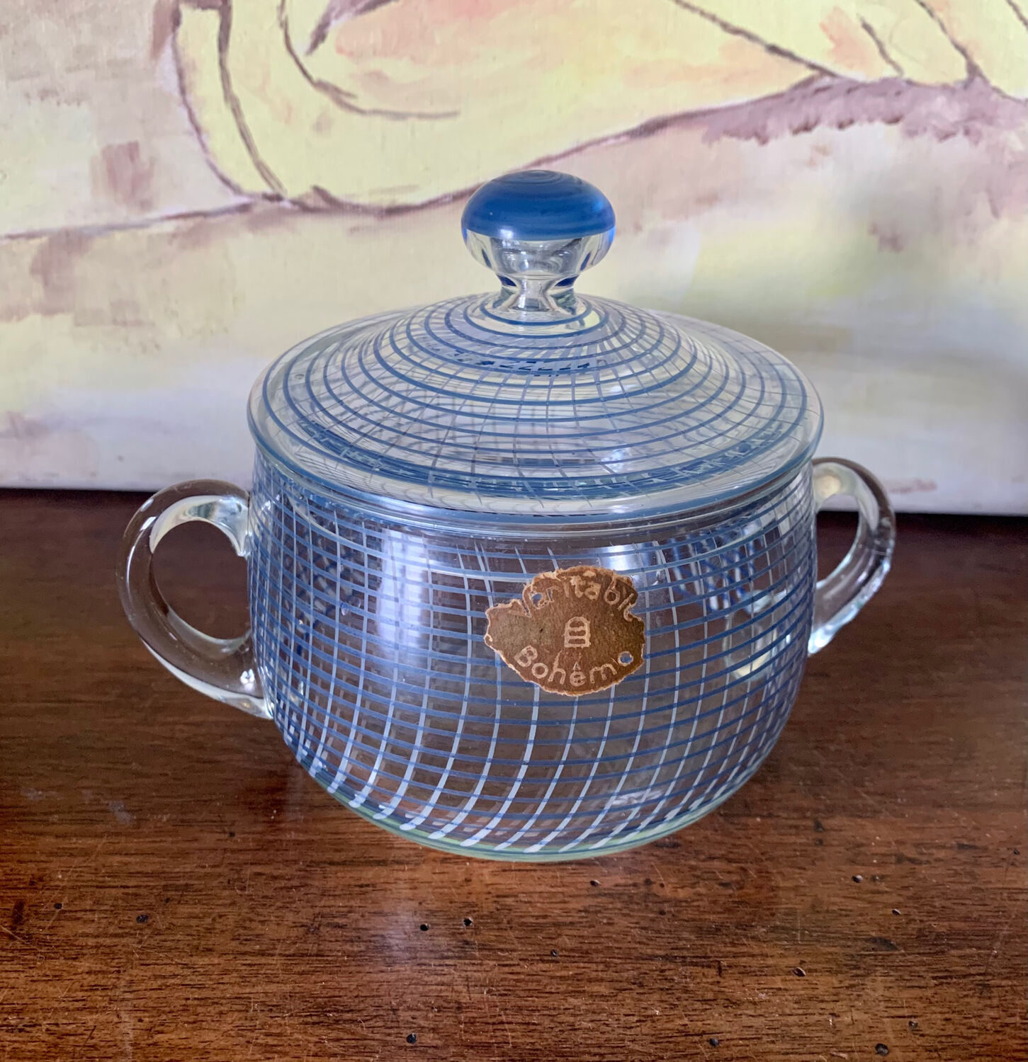 Bohemian crystal bonbonnière