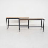 Mid-century teak and metal side table, The Netherlands 1960's