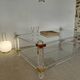 Large Hollywood Regency coffee table Lucite Brass double top 70s