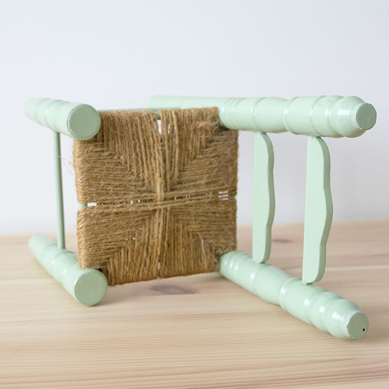 Wooden green doll chair
