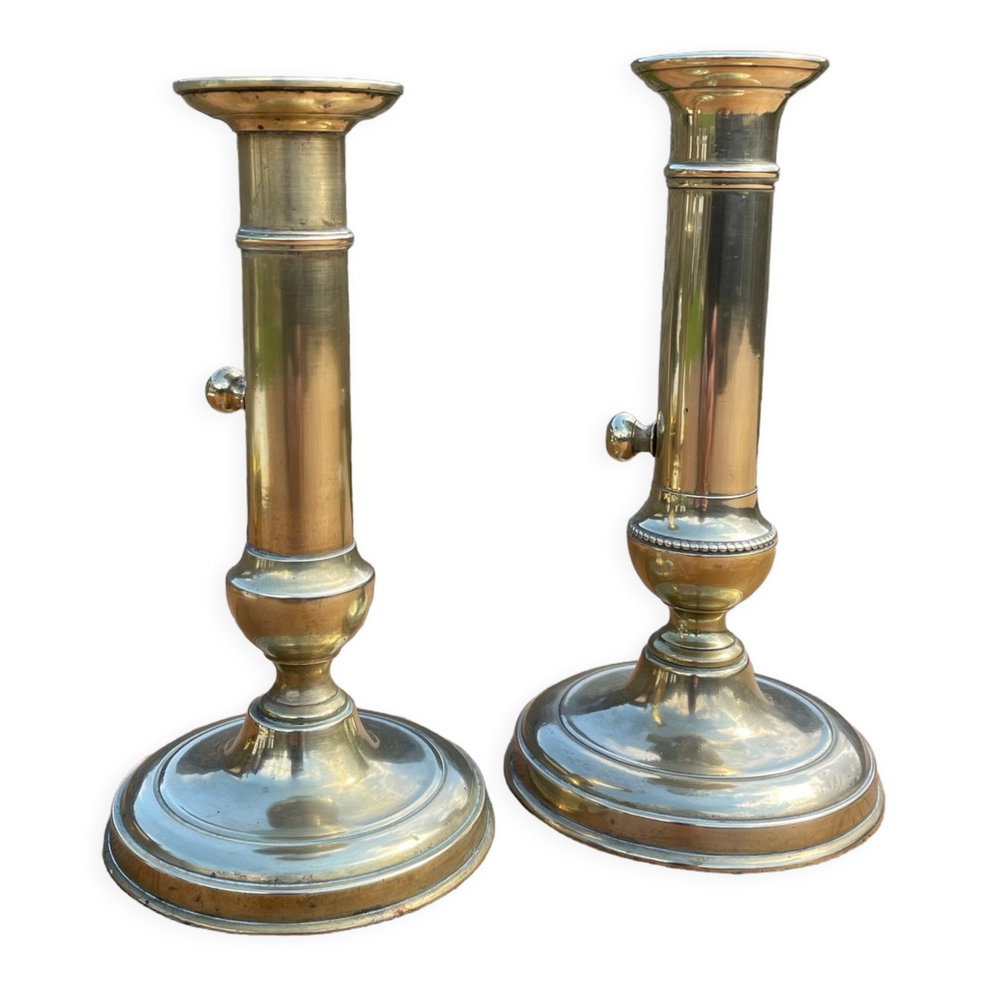 2 brass candle holders