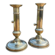 2 bougeoirs en laiton