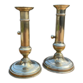 2 bougeoirs en laiton
