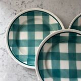 Service de 4 assiettes à carreaux