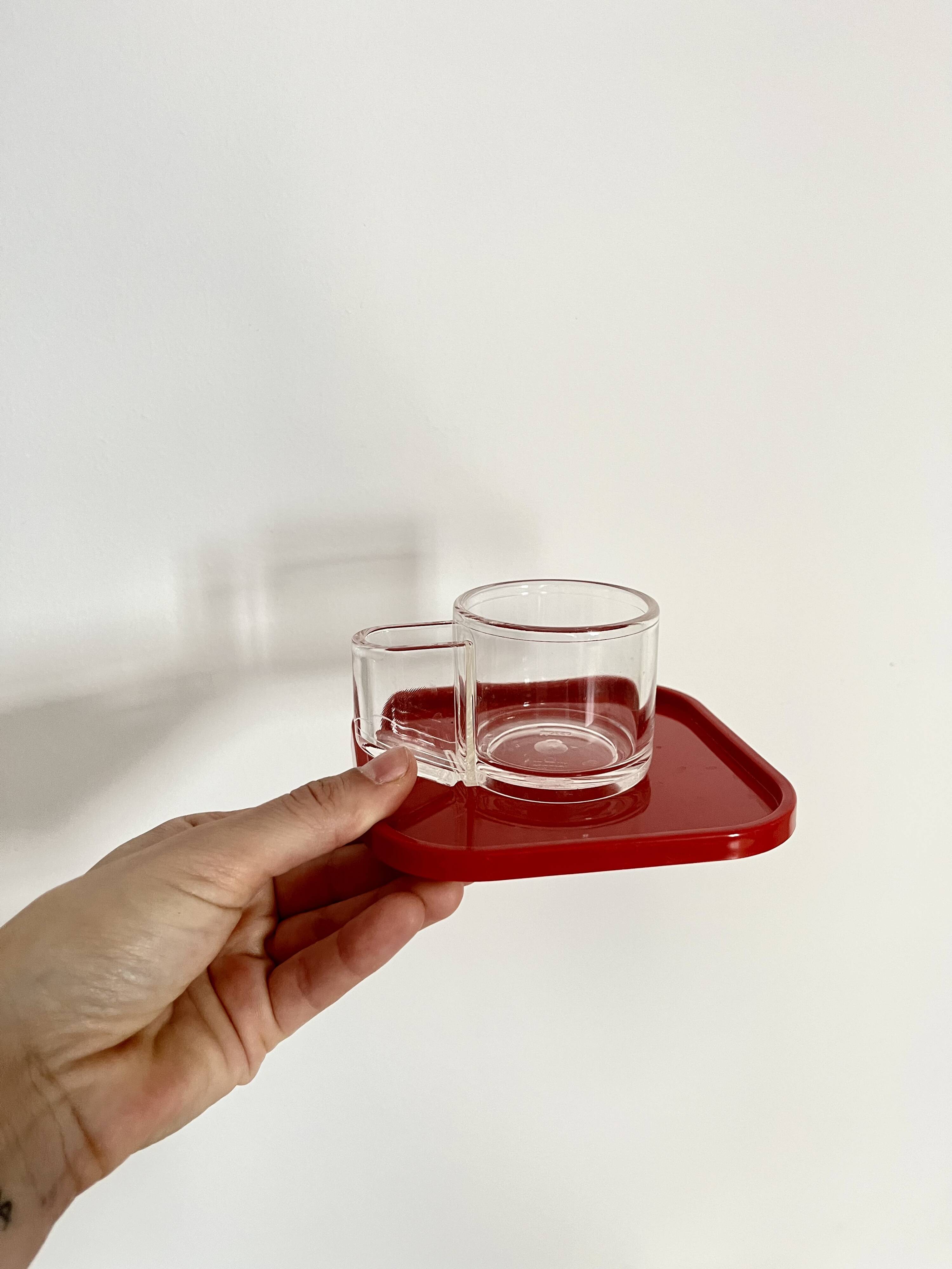 Vintage space age Set Espresso Cups, saucers and tray, Biesse, Italy, 70s