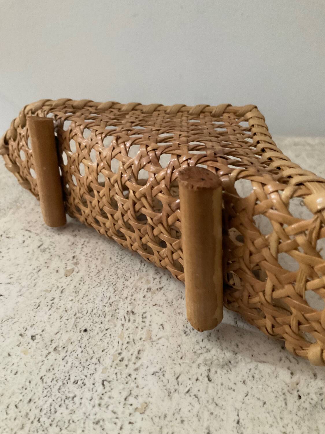 Canework letter holder from the 50s and 60s