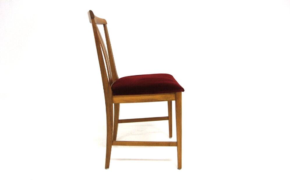 Set of 6 Scandinavian walnut chairs, Sweden, 1960