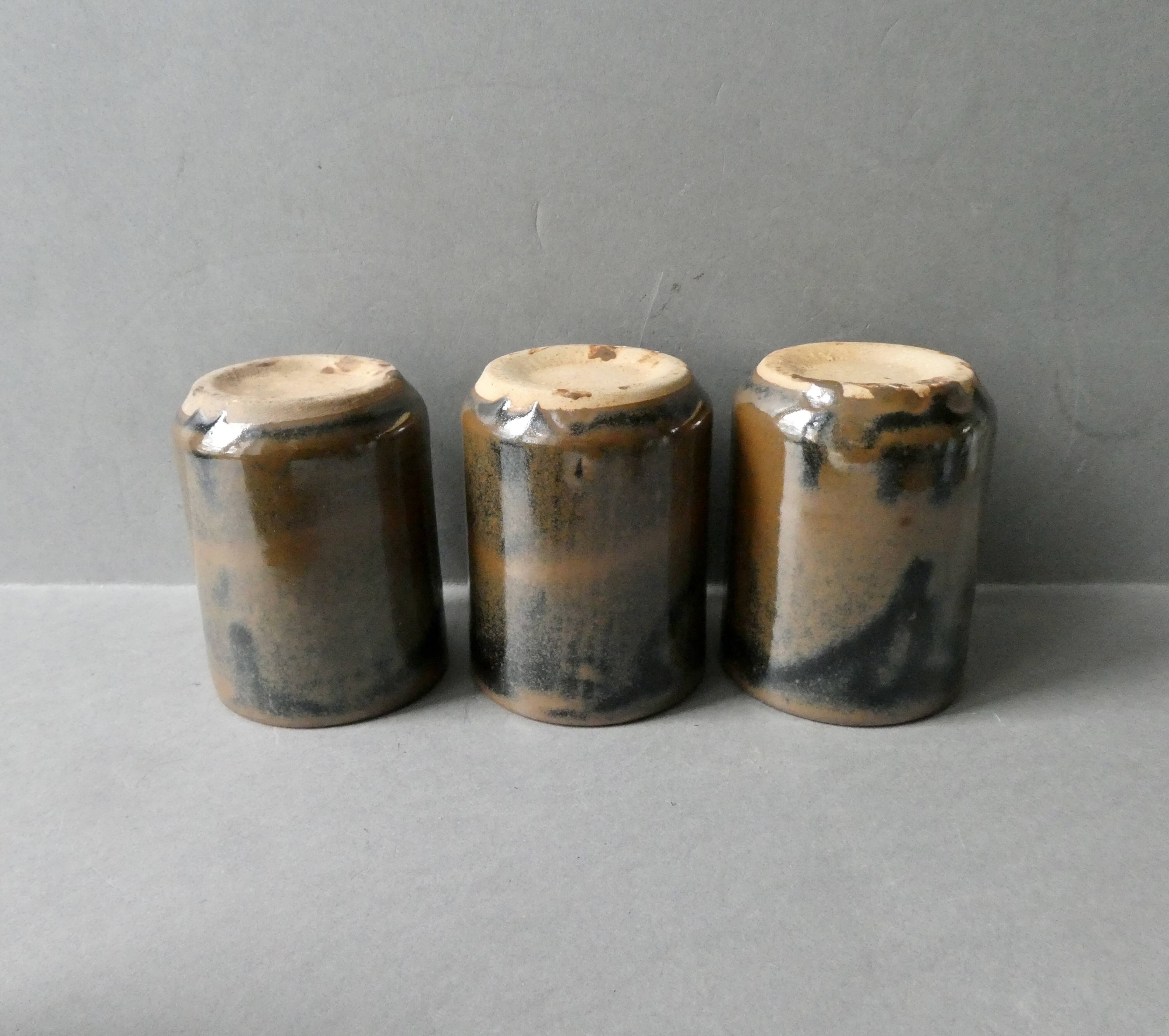 6 enamelled stoneware tumbler glasses
