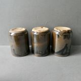 6 verres gobelets en grès émaillé