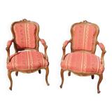Paire  de fauteuils Cabriolet style Louis XV