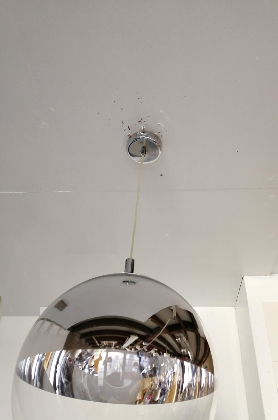 Suspension lamp 70/80s in the shape of a ball