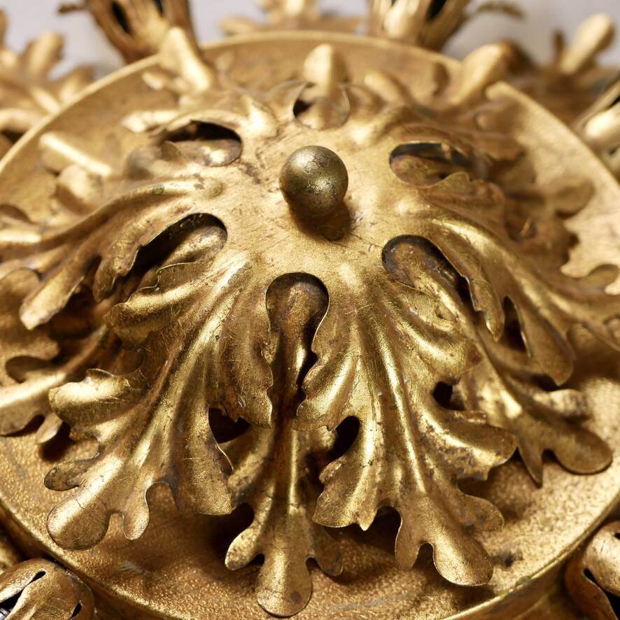 Italian gold wall or ceiling light, Banci Firenze, 1970s