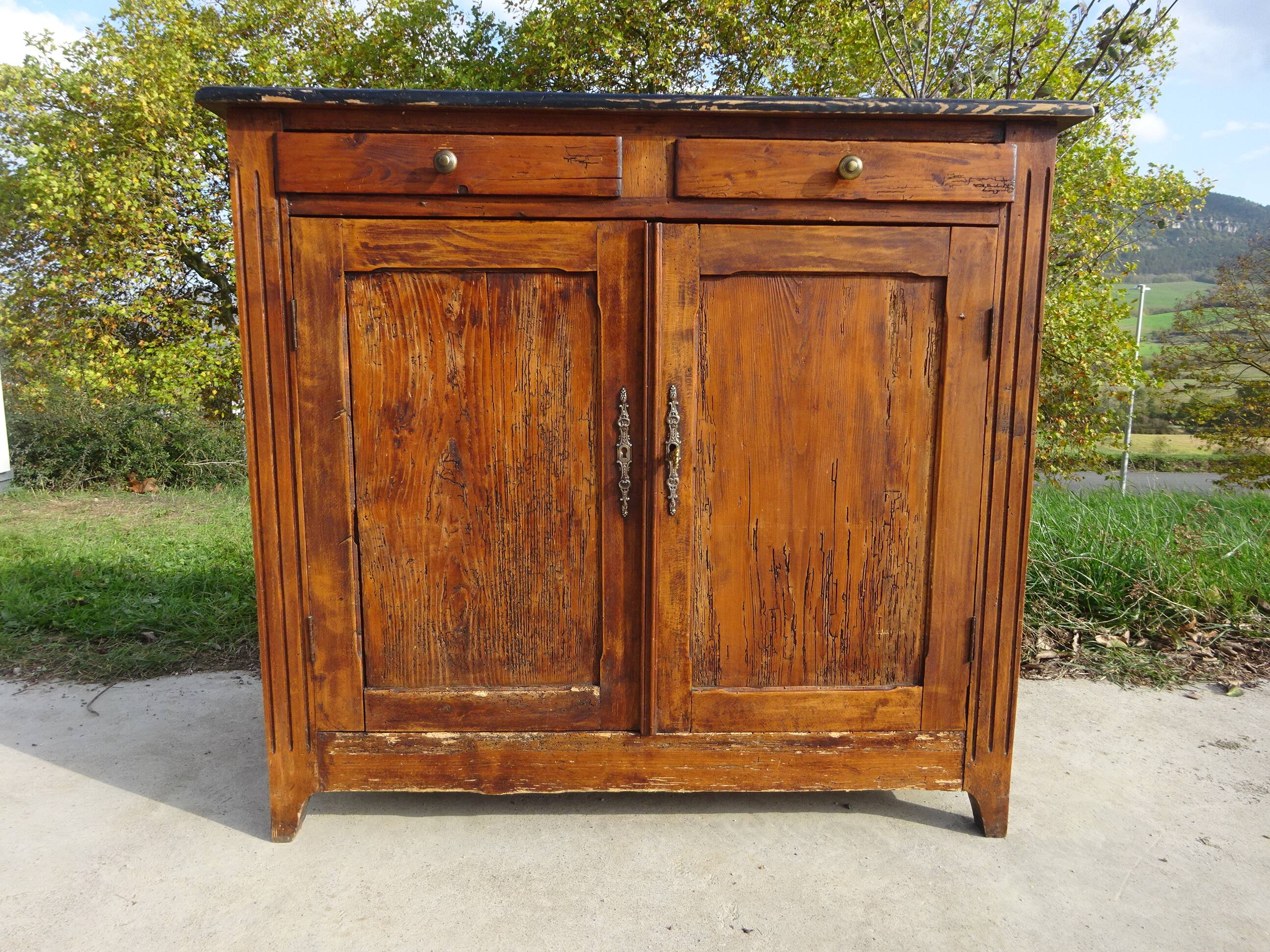 old Parisian pine sideboard