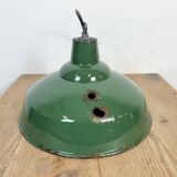 Industrial British Green Enamel Factory Pendant Lamp, 1960s