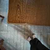 Brutalist dining room table Aranjou in massive elm