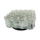 1970s square Hillebrand ceiling light made of thick pressed glass.