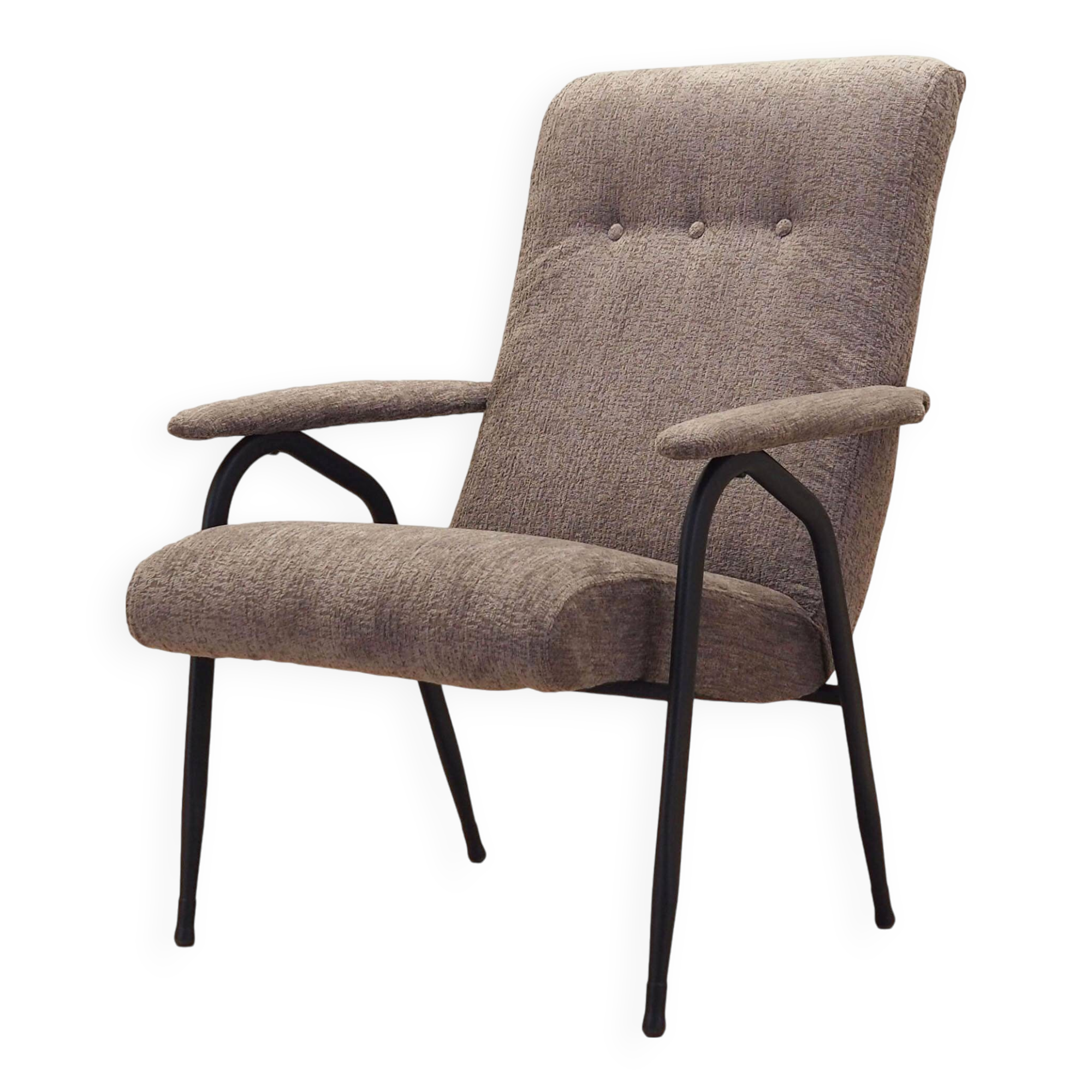 Grey armchair, Italian design, 1970s, production: Italy
