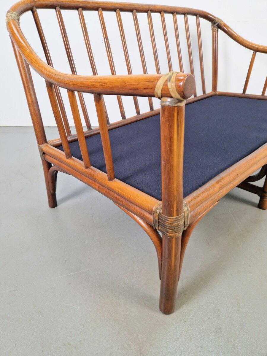 Organic Modern Bamboo and Rattan Loveseat from McGuire, 1970s