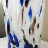 Large blown glass vase, speckled, thick, 70s/80s Murano design