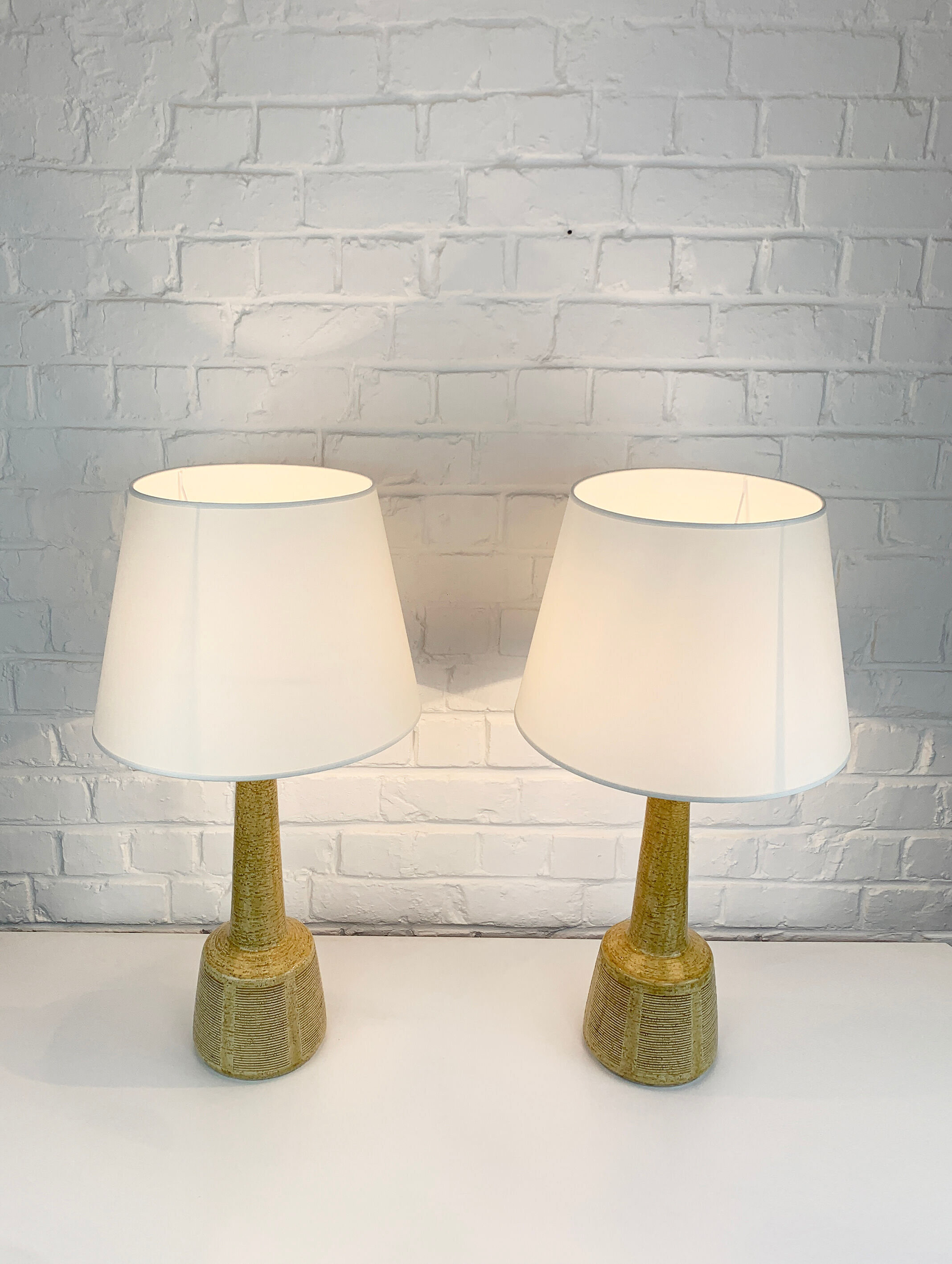 Pair of Ceramic Table Lamps Palshus, Denmark, design Esben Klint for Le Klint
