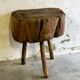 Table d'appoint Art populaire en orme, France XIXe siècle