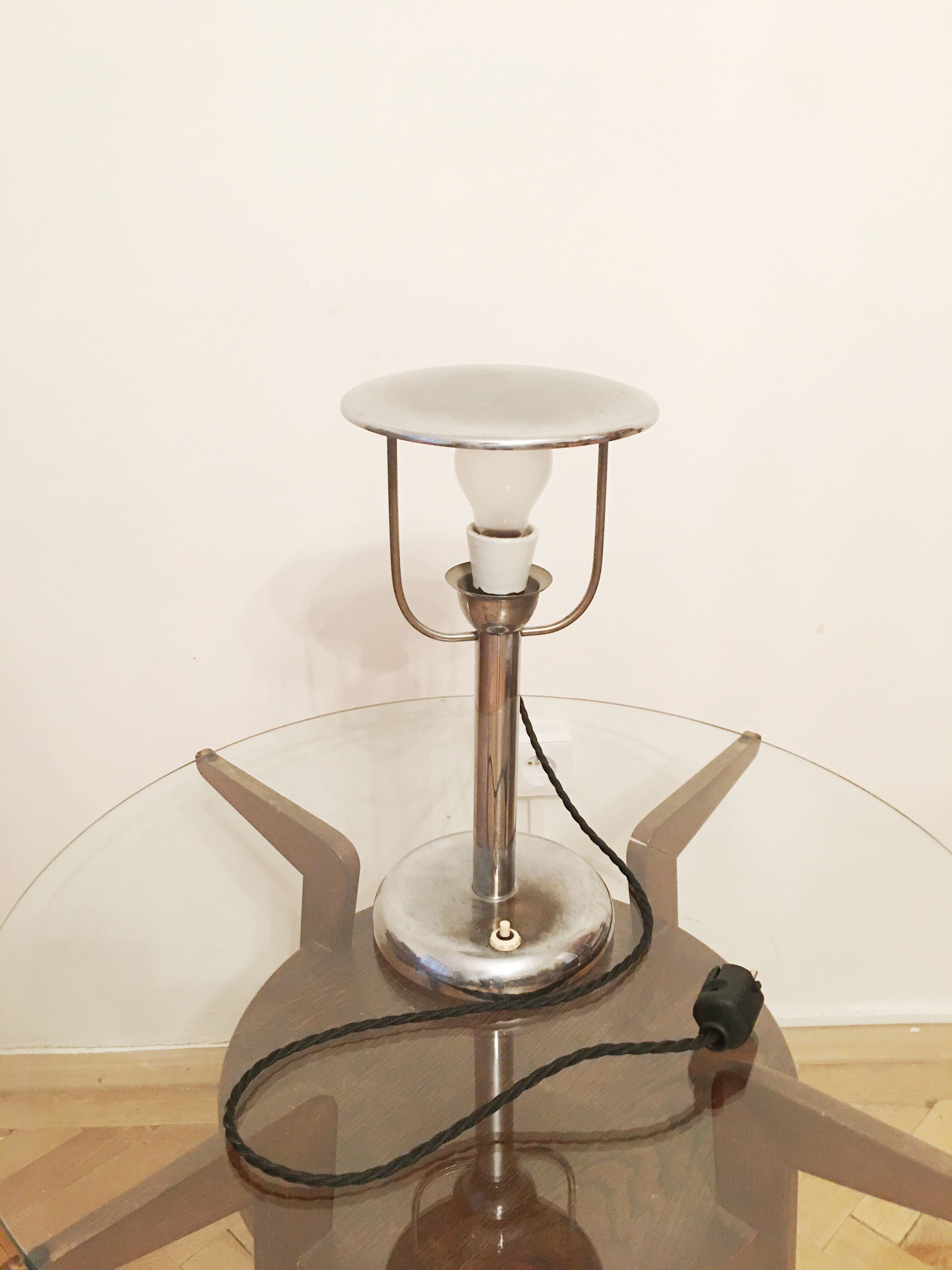 Art deco Steel Table Lamp by Napako, 1930s