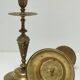 Pair of candle holders patinated bronze floral decoration early twentieth century