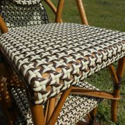 Set of 6 chairs bistro terrace "Parisian" rattan and brown braiding