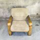 Fauteuil vintage en bois et laine