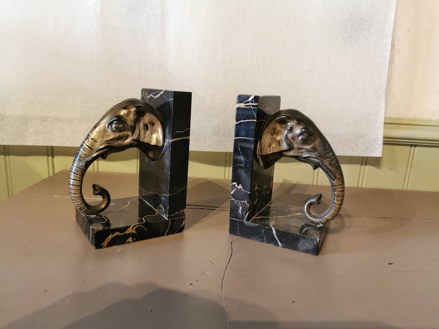 Art Deco Elephant Bookends