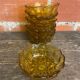 Salad bowl + 6 vintage amber orange moulded glass bowls from the 1970s.