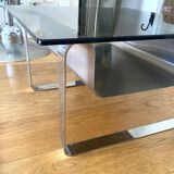 Small Coffee Table Stainless Steel Designer Modern Steel Vintage Glass Furniture