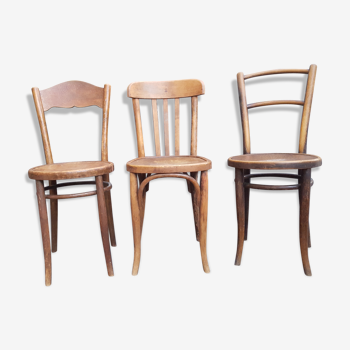 Trio de chaises bistrot des années 20