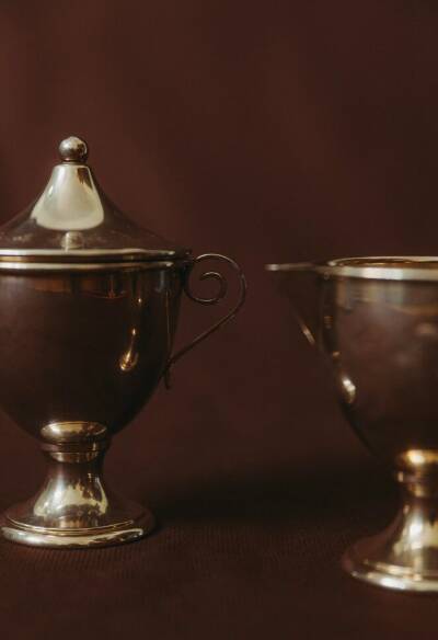 Vintage silver plated milk and sugar set