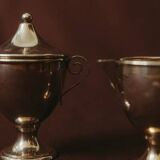 Vintage silver plated milk and sugar set