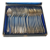 12 spoons & 11 forks Cailar Bayard (Christofle) silver-plated metal D178