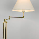 Paire de lampadaires modulables en laque et laiton 1970s