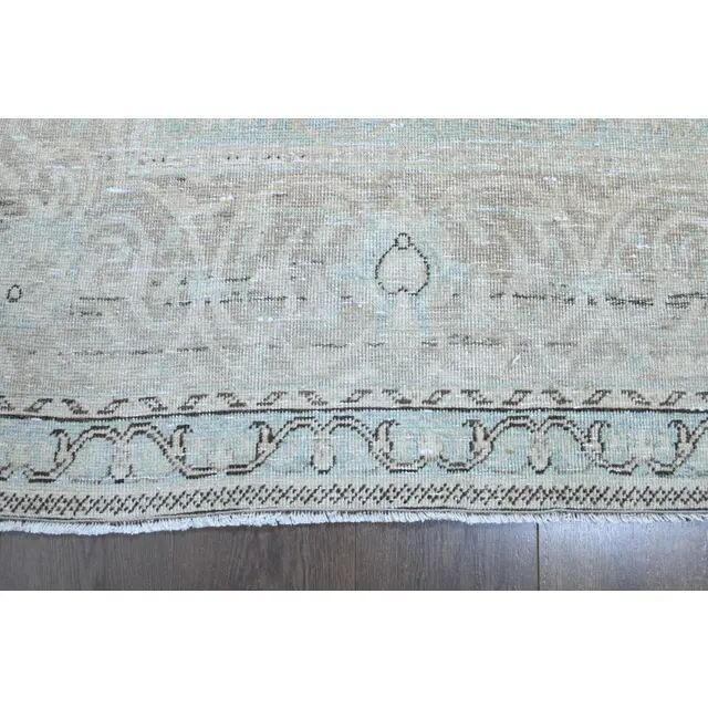 1970s Vintage Persian Handmade Wool Cotton Light Tan Area Rug 286x390